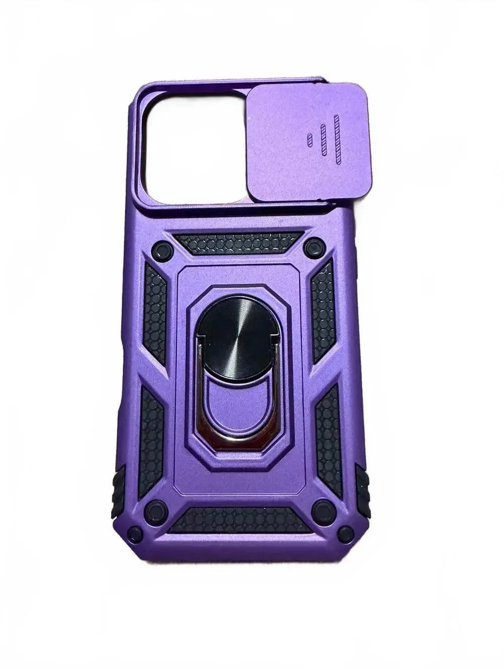 Iphone 16 Pro Purple Case with stand and lens protector